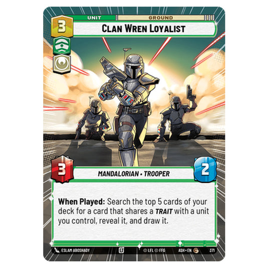 Clan Wren Loyalist card from the Star Wars Unlimited set Ashes of the Empire