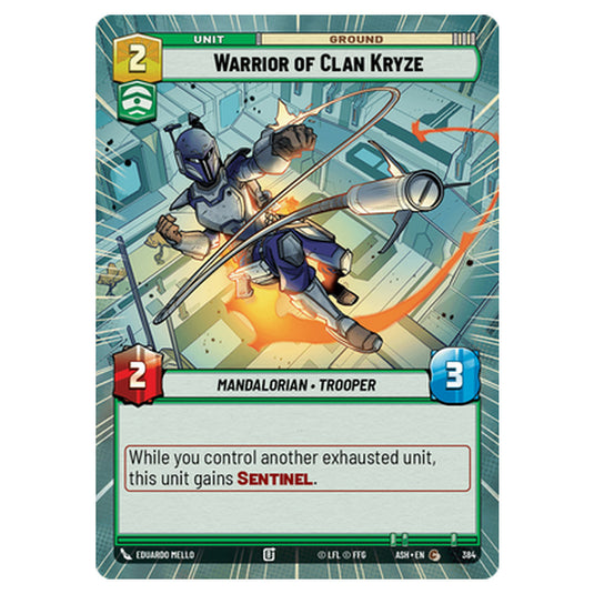 Warrior of Clan Kryze card from the Star Wars Unlimited set Ashes of the Empire