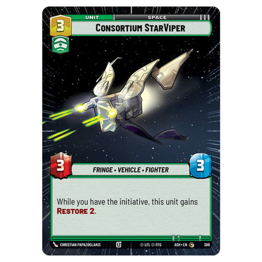 Consortium StarViper card from the Star Wars Unlimited set Ashes of the Empire