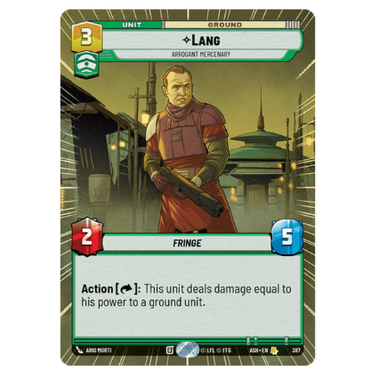Lang card from the Star Wars Unlimited set Ashes of the Empire