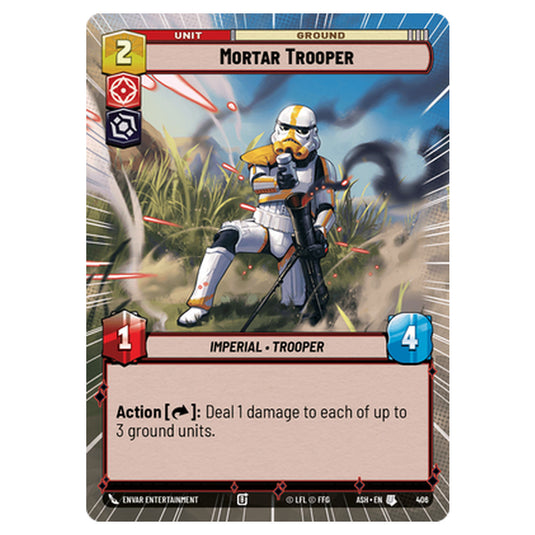 Mortar Trooper card from the Star Wars Unlimited set Ashes of the Empire