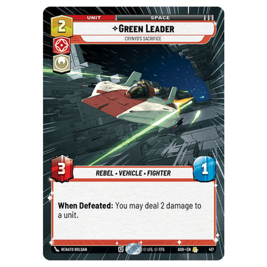 Green Leader card from the Star Wars Unlimited set Ashes of the Empire