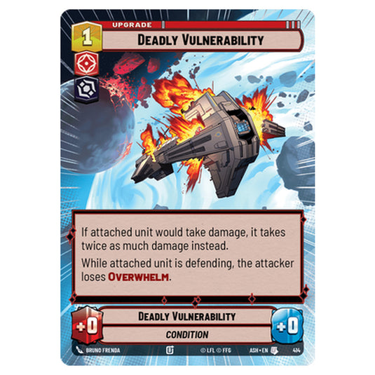 Deadly Vulnerability card from the Star Wars Unlimited set Ashes of the Empire
