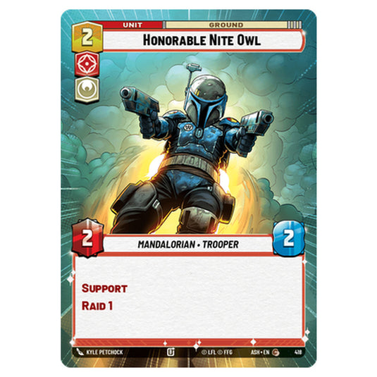 Honorable Nite Owl card from the Star Wars Unlimited set Ashes of the Empire