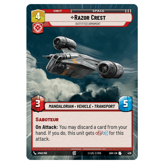 Razor Crest card from the Star Wars Unlimited set Ashes of the Empire