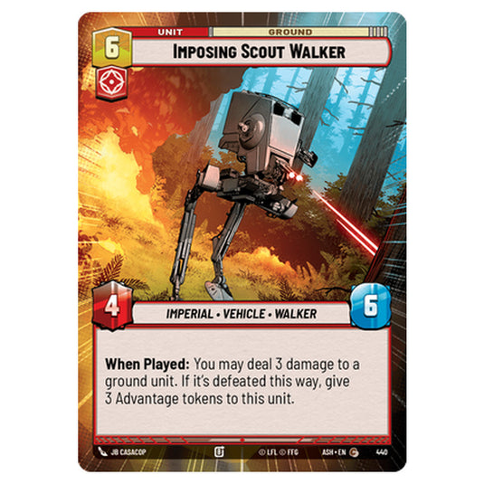 Imposing Scout Walker card from the Star Wars Unlimited set Ashes of the Empire