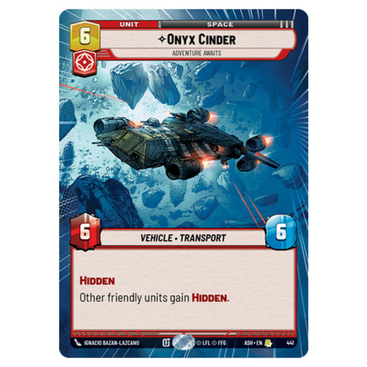 Onyx Cinder card from the Star Wars Unlimited set Ashes of the Empire