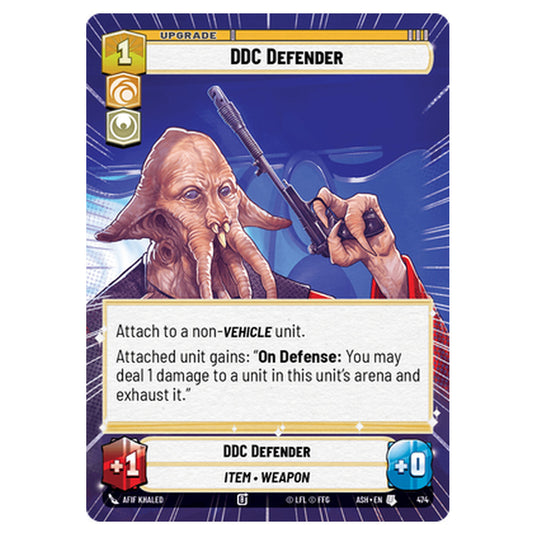 DDC Defender card from the Star Wars Unlimited set Ashes of the Empire