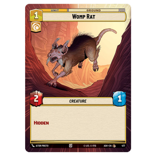 Womp Rat card from the Star Wars Unlimited set Ashes of the Empire