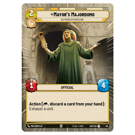 Mayor's Majordomo card from the Star Wars Unlimited set Ashes of the Empire