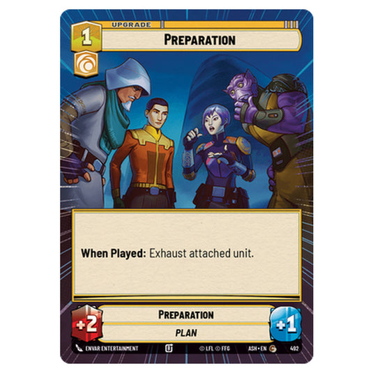 Preparation card from the Star Wars Unlimited set Ashes of the Empire