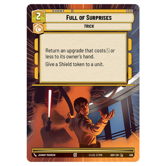 Full of Surprises card from the Star Wars Unlimited set Ashes of the Empire