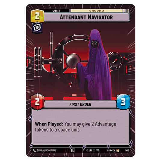 Attendant Navigator card from the Star Wars Unlimited set Ashes of the Empire