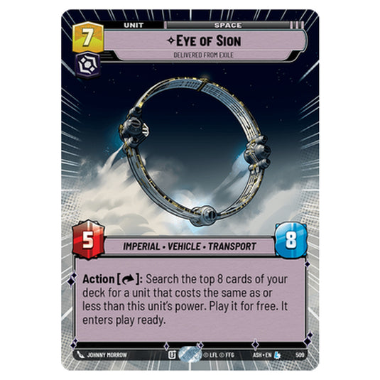 Eye of Sion card from the Star Wars Unlimited set Ashes of the Empire