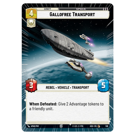 Gallofree Transport card from the Star Wars Unlimited set Ashes of the Empire