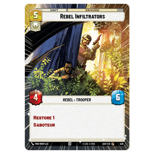Rebel Infiltrators card from the Star Wars Unlimited set Ashes of the Empire