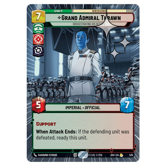 Grand Admiral Thrawn card from the Star Wars Unlimited set Ashes of the Empire