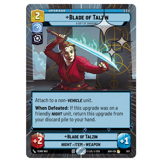 Blade of Talzin card from the Star Wars Unlimited set Ashes of the Empire