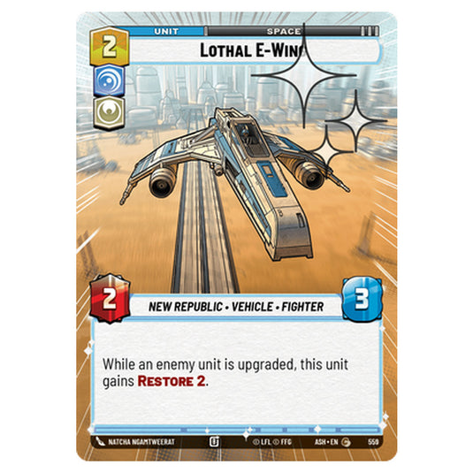 Lothal E-Wing card from the Star Wars Unlimited set Ashes of the Empire
