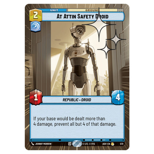At Attin Safety Droid card from the Star Wars Unlimited set Ashes of the Empire