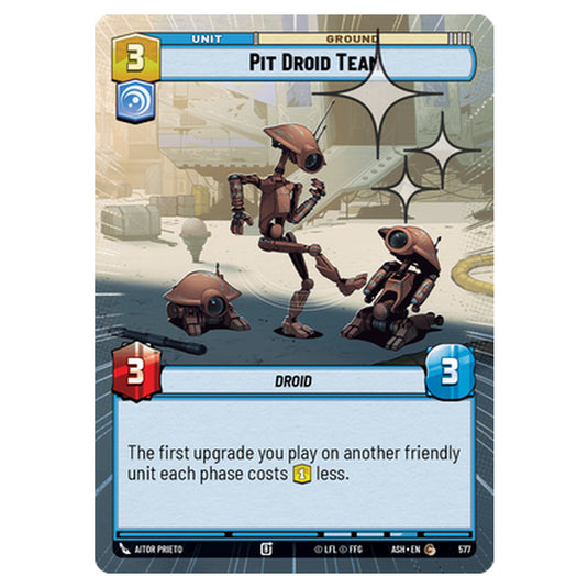 Pit Droid Team card from the Star Wars Unlimited set Ashes of the Empire