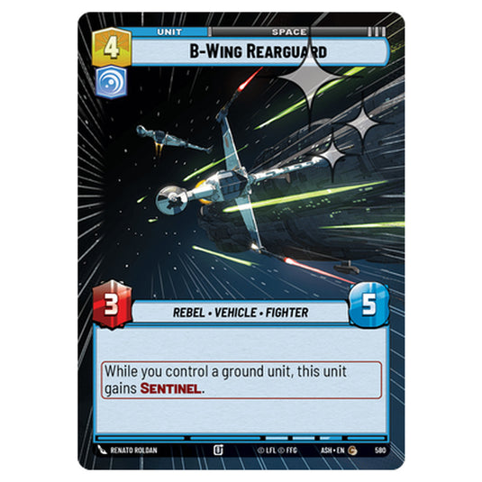 B-Wing Rearguard card from the Star Wars Unlimited set Ashes of the Empire