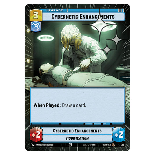 Cybernetic Enhancements card from the Star Wars Unlimited set Ashes of the Empire
