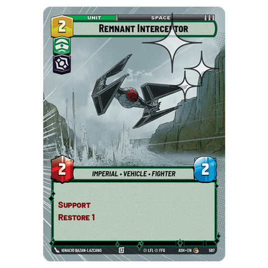 Remnant Interceptor card from the Star Wars Unlimited set Ashes of the Empire