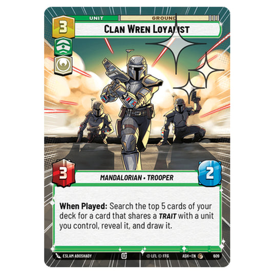 Clan Wren Loyalist card from the Star Wars Unlimited set Ashes of the Empire