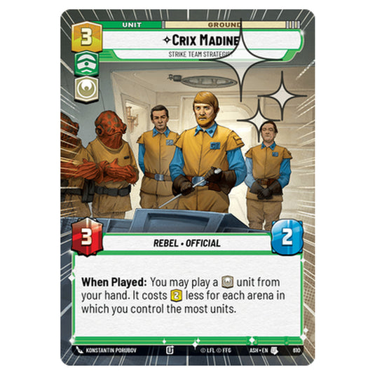 Crix Madine card from the Star Wars Unlimited set Ashes of the Empire