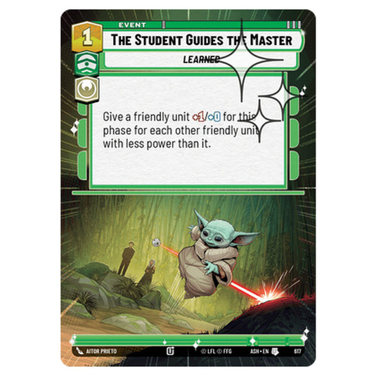 The Student Guides the Master card from the Star Wars Unlimited set Ashes of the Empire