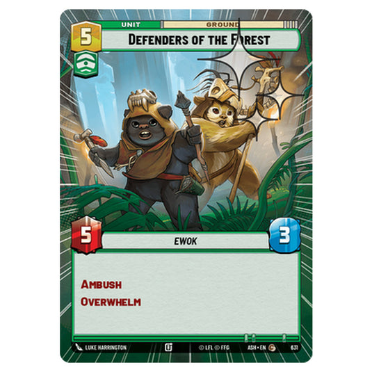 Defenders of the Forest card from the Star Wars Unlimited set Ashes of the Empire