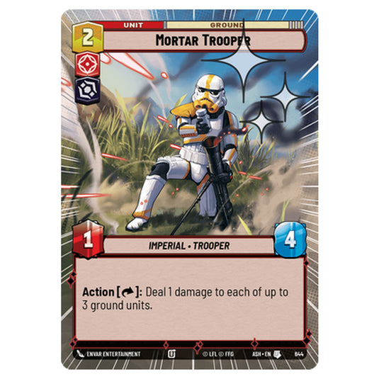 Mortar Trooper card from the Star Wars Unlimited set Ashes of the Empire