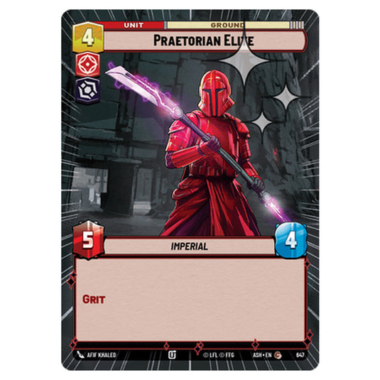 Praetorian Elite card from the Star Wars Unlimited set Ashes of the Empire