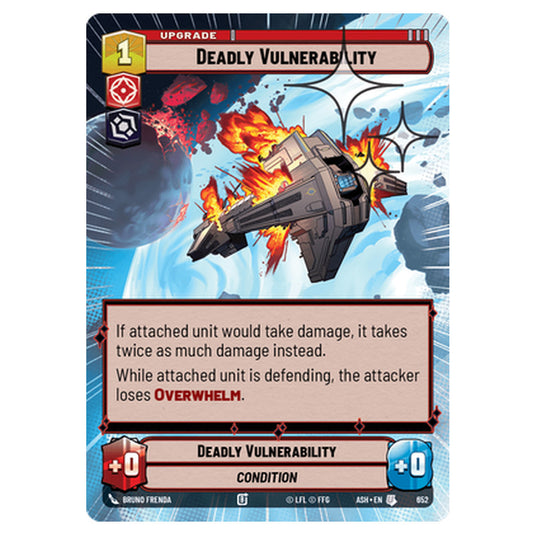 Deadly Vulnerability card from the Star Wars Unlimited set Ashes of the Empire