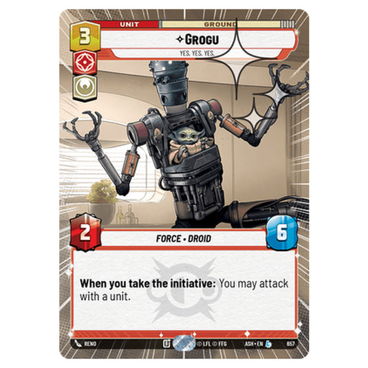 Grogu card from the Star Wars Unlimited set Ashes of the Empire