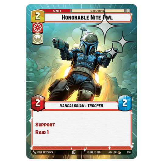 Honorable Nite Owl card from the Star Wars Unlimited set Ashes of the Empire