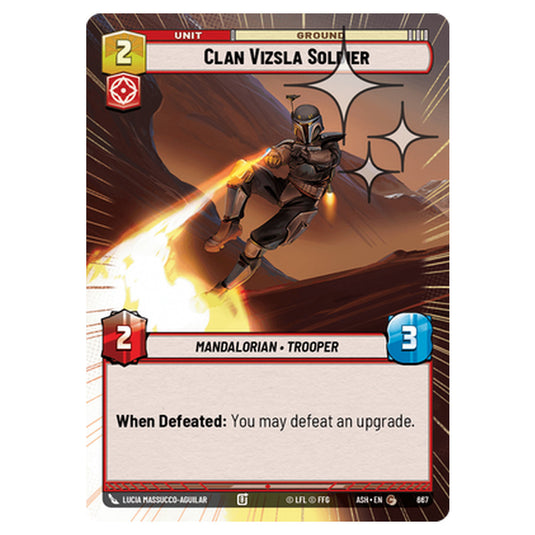 Clan Vizsla Soldier card from the Star Wars Unlimited set Ashes of the Empire