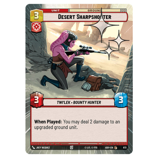 Desert Sharpshooter card from the Star Wars Unlimited set Ashes of the Empire