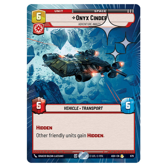 Onyx Cinder card from the Star Wars Unlimited set Ashes of the Empire