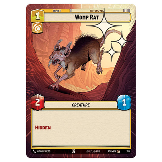 Womp Rat card from the Star Wars Unlimited set Ashes of the Empire