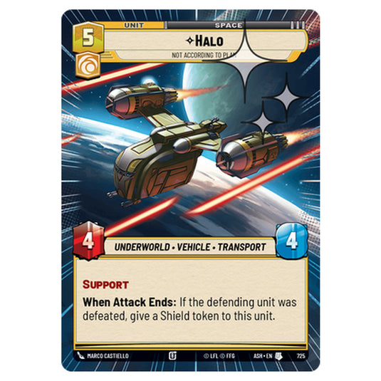 Halo card from the Star Wars Unlimited set Ashes of the Empire