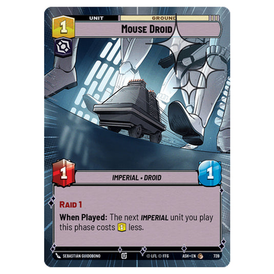 Mouse Droid card from the Star Wars Unlimited set Ashes of the Empire