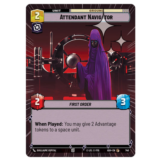 Attendant Navigator card from the Star Wars Unlimited set Ashes of the Empire