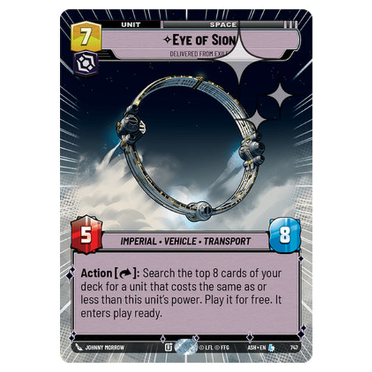 Eye of Sion card from the Star Wars Unlimited set Ashes of the Empire