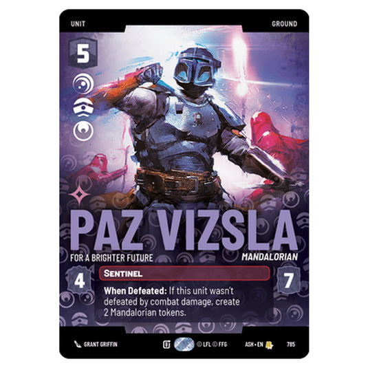 Paz Vizsla card from the Star Wars Unlimited set Ashes of the Empire