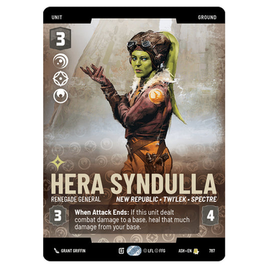 Hera Syndulla card from the Star Wars Unlimited set Ashes of the Empire