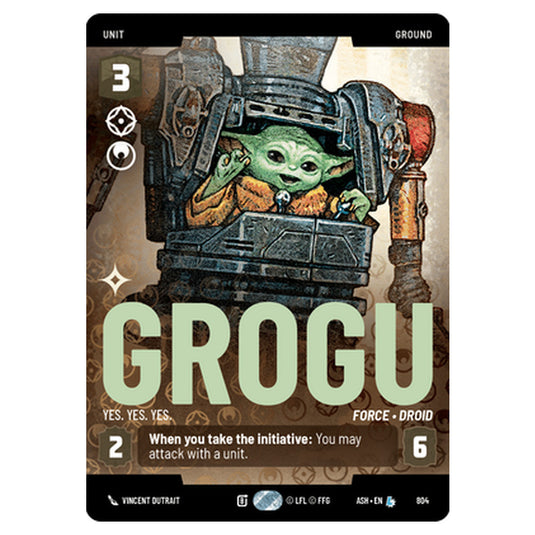 Grogu card from the Star Wars Unlimited set Ashes of the Empire