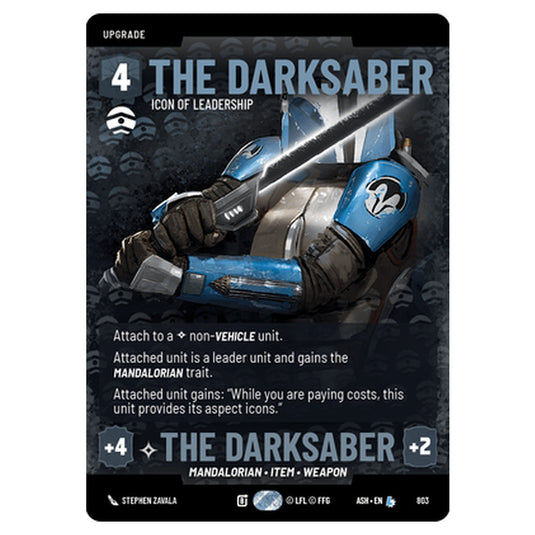 The Darksaber card from the Star Wars Unlimited set Ashes of the Empire