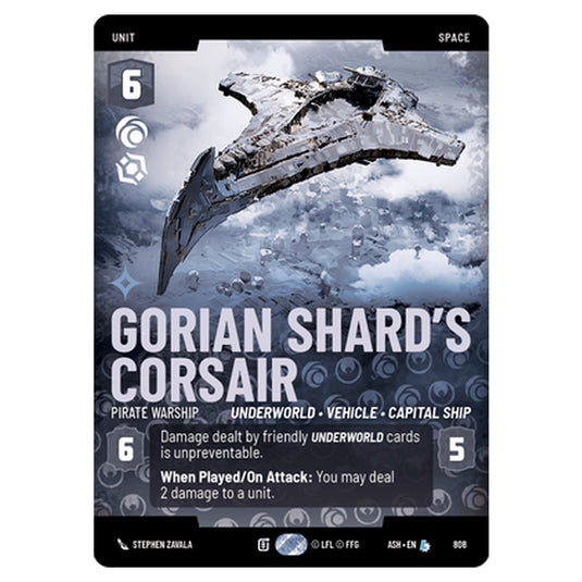 Gorian Shard's Corsair card from the Star Wars Unlimited set Ashes of the Empire
